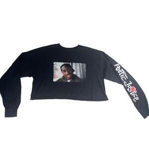 BioWorld Poetic Justice Cropped T-Shirt Size L See Photo Long Sleeve Logo Cotton